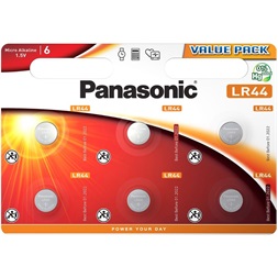 Panasonic LR-44EL/6BP LR44 alkáli gombelem 6 db/csomag