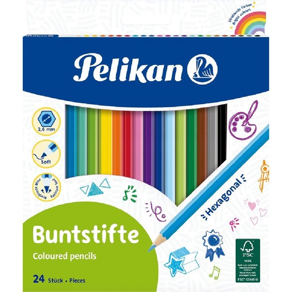 Pelikan lakkozott 24db-os vegyes színű színes ceruza