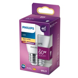 Philips 929002979055 E27/ 60W matt meleg-fehér kisgömb alakú LED fényforrás