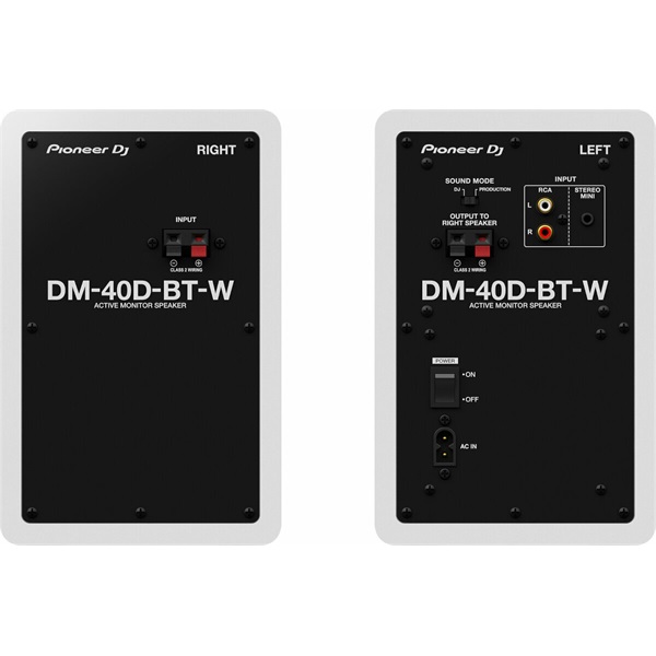 Pioneer DJ DM-40D-BT-W  Bluetooth fehér 4"-es monitor hangfalpár