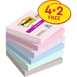 Post-it Super Sticky Soulful 76x76mm  90lapos 4+2db  vegyes jegyzettömb