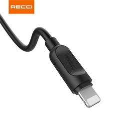 Recci RCL-P100B 1m Lightning - USB fekete adat- és töltőkábel