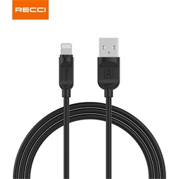 Recci RCL-P200B 2m Lightning - USB fekete adat- és töltőkábel