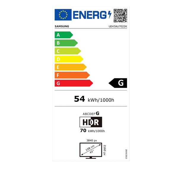 Samsung 43" UE43AU7022KXXH 4K Ultra HD Smart TV