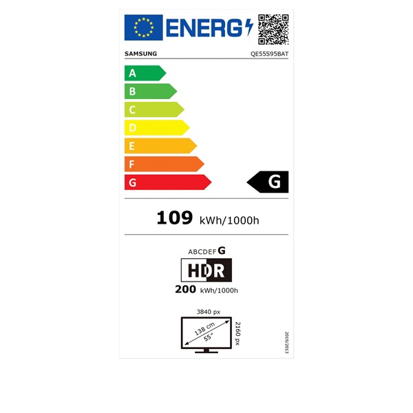 Samsung 55" QE55S95BATXXH 4K UHD Smart OLED TV