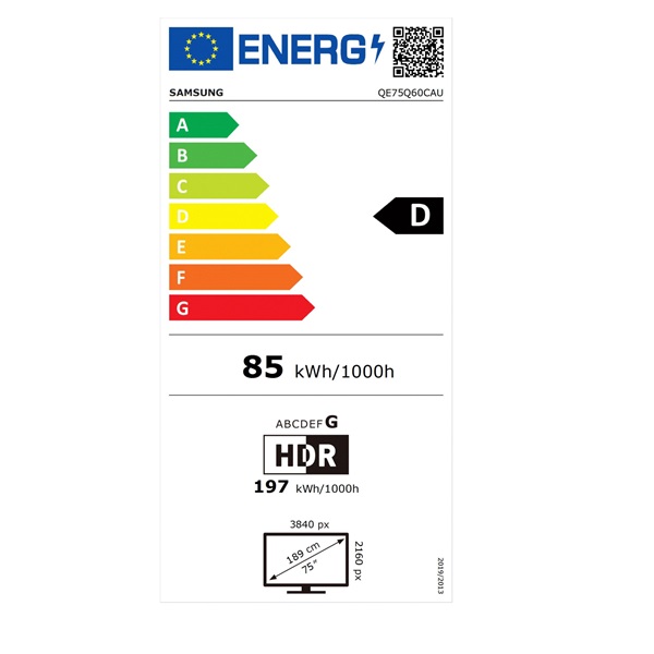 Samsung 75" QE75Q60CAUXXH 4K UHD Smart QLED TV