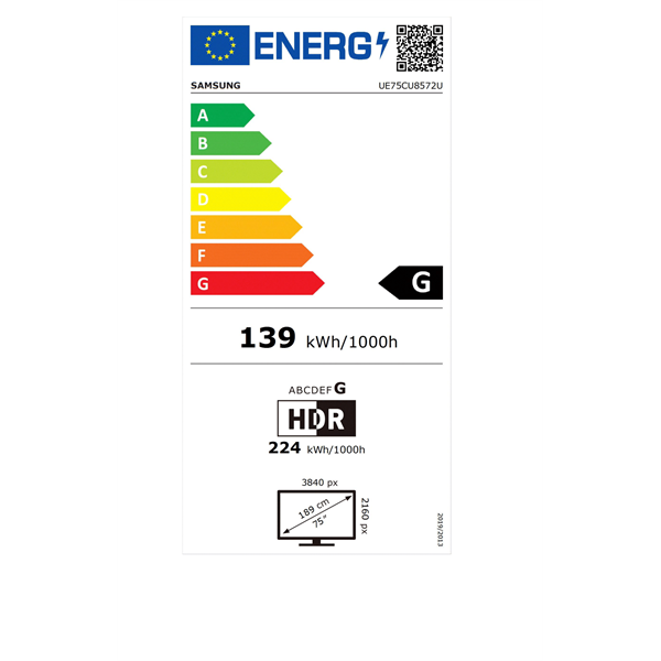 Samsung 75" UE75CU8572UXXH 4K UHD Smart TV