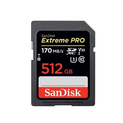 Sandisk 00121598 512GB SD Extreme Pro (SDXC Class 10 UHS-I U3) memóriakártya