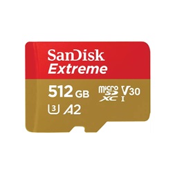 Sandisk 00121589 512GB SD micro Extreme (SDXC Class 10 UHS-I U3) memóriakártya