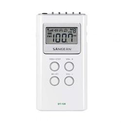 Sangean DT-120W AM/FM sztereó szintézeres fehér zsebrádió