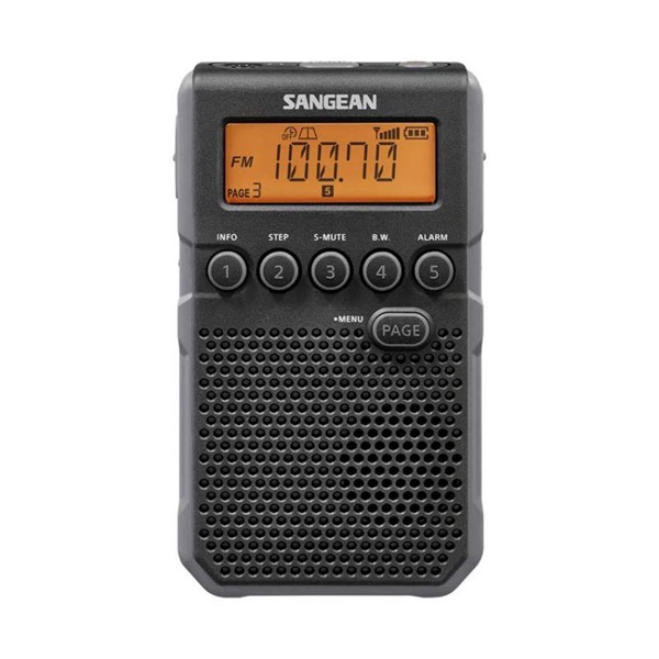 Sangean DT-800 digitális szintézeres FM-RDS hangszórós fekete zsebrádió