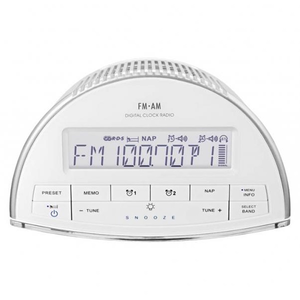 Sangean RCR-9W AM / FM-RDS sztereó digitális szintézeres fehér ébresztős rádió