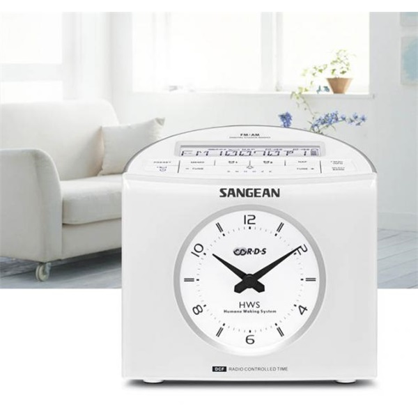 Sangean RCR-9W AM / FM-RDS sztereó digitális szintézeres fehér ébresztős rádió