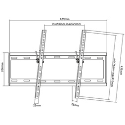 Sbox PLB-3446T 37"-70" VESA 600x400 dönthető fali konzol