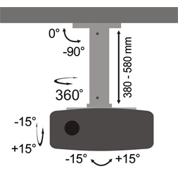 Sbox PM-18S dönthető, forgatható mennyezeti projektortartó