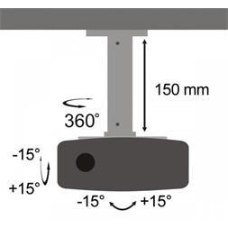Sbox PM-18 dönthető, forgatható mennyezeti projektortartó