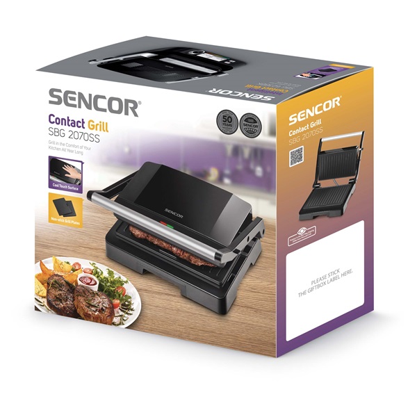 Sencor SBG 2070SS fekete kontaktgrill