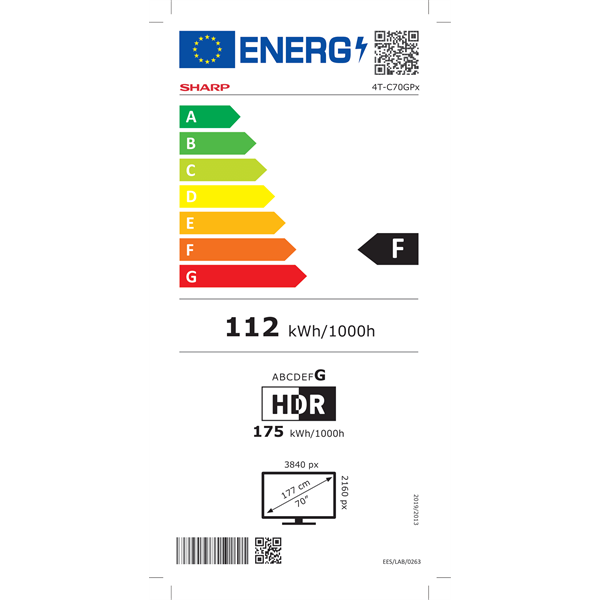 Sharp 70" 70GP6260ES 4K UHD Google Smart QLED TV