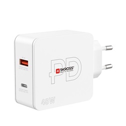 Skross 48W PD USB A/USB C fehér gyorstöltő