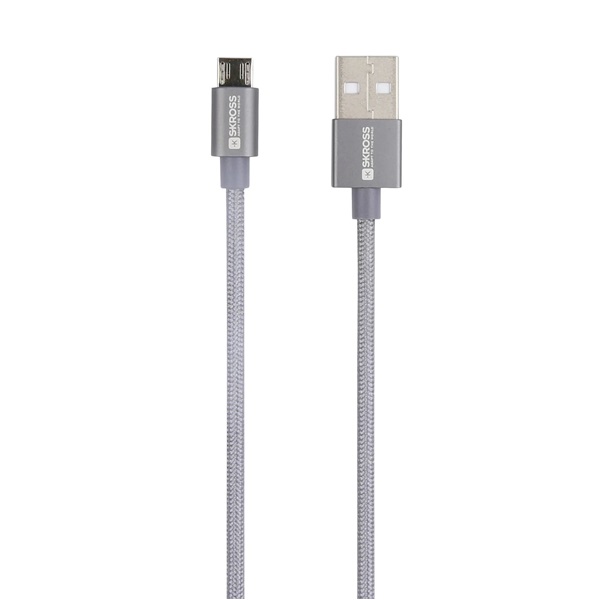 Skross MICROCABLE-120-STEEL 1,2m USB/microUSB adat- és töltőkábel