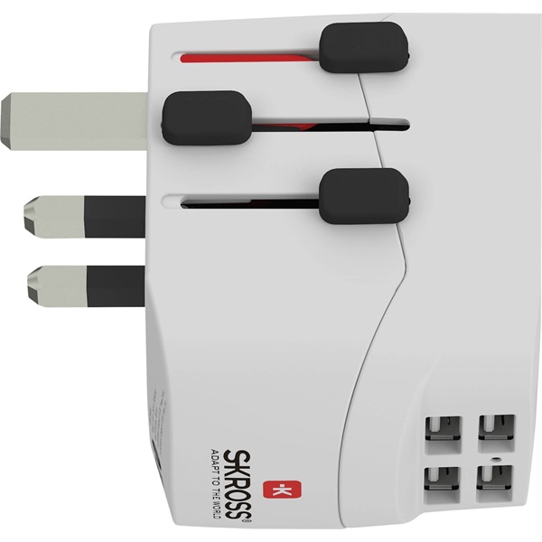 Skross PROLIGHTUSB-4XA 4xUSB töltő bemenettel földelt világutazó adapter