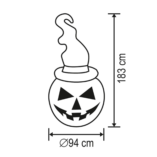 Somogyi KD 180 T felfújható kalapos Halloween tök