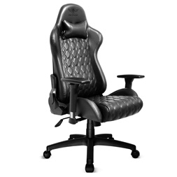 Spirit of Gamer BLACKHAWK Leather fekete bőr gamer szék