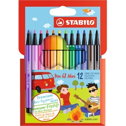 Stabilo Pen 68 Wallet mini 12db-os vegyes színű rostirón készlet