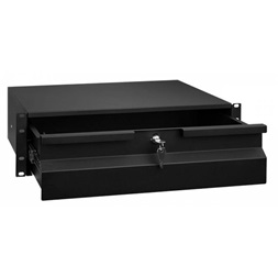 Stalflex RD19-3U-B 19" 3U 320mm zárható fekete rack fiók