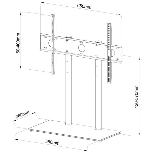 Stell SHO 1043 32"-65" VESA 600x400 asztali TV állvány