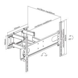 Stell SHO 4620 37"-70" VESA 600x400 kihúzható fali konzol