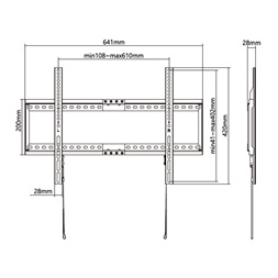 Stell SHO 5210 37"-80" fix fekete fali konzol