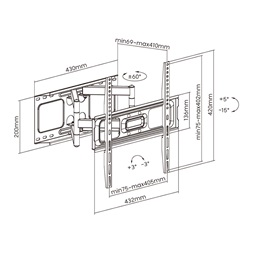 Stell SHO 5610 32"-70" VESA 400x400 kihúzható fali konzol