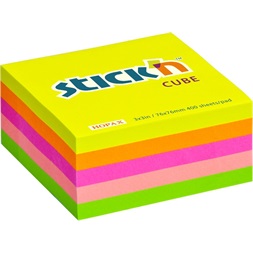 Stick`N 76x76 mm 400 lap neon szivárvány öntapadó kockatömb