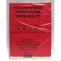 5-8. osztályos pontrácsos színes papírkészlet