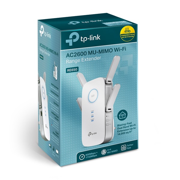 TP-Link RE650 AC2600 Dual-Band MU-MIMO Vezeték nélküli Range Extender