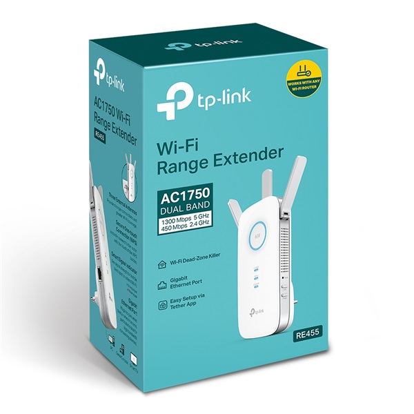 TP-Link RE455 AC1750 Mesh Dual-Band Vezeték nélküli Range Extender