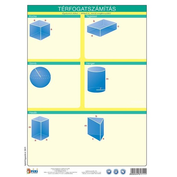 Tanulói munkalap Térfogatszámítás fixi