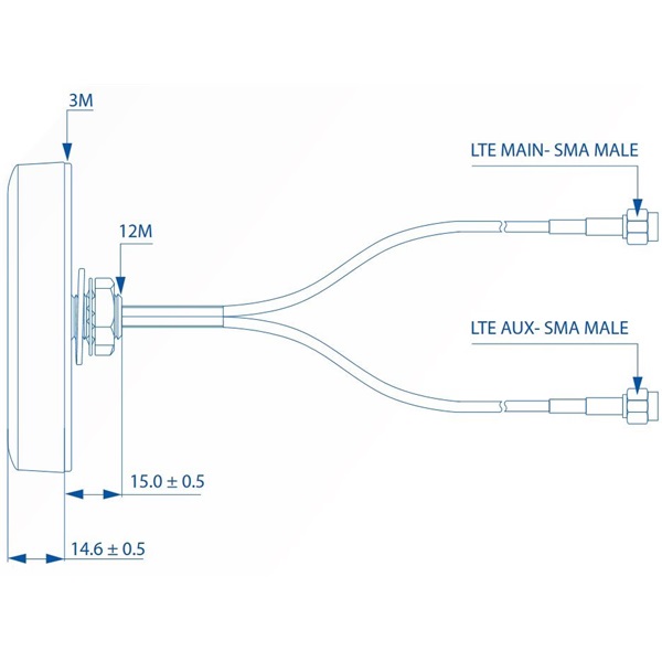 Teltonika PR1KCL25 combo MIMO Mobile SMA LTE tető antenna