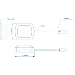 Teltonika PR1KFG30 GNSS ragasztással rögzíthető FAKRA antenna