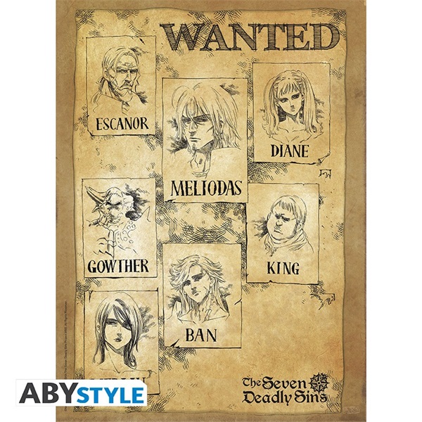 The Seven Deadly Sins "Wanted" 52x38 cm poszter