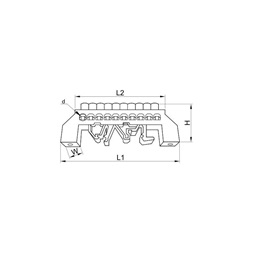 Tracon NPE-B6-4 (N/PE) kék szigetelt földelősín 5db/csomag