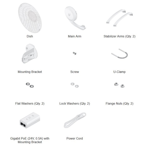 Ubiquiti AF60 airFiber 60GHz/5GHz Backup PTP rádió 38dBi antennával