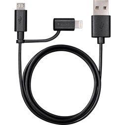 Varta 57943101401 1m 2in1 USB - microUSB/Lightning fekete adat- és töltőkábel