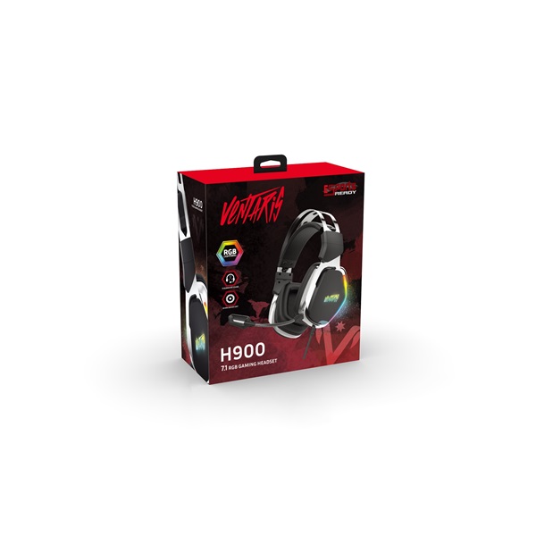 Ventaris H900 RGB 7.1 fekete-ezüst gamer headset