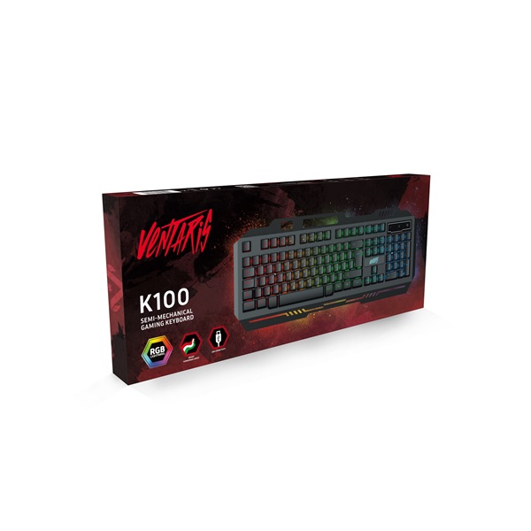 Ventaris K100 RGB HUN gamer billentyűzet