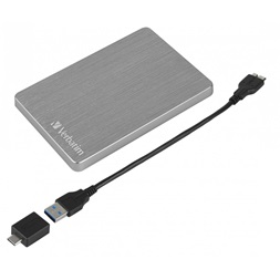 Verbatim 53662 Store `n` Go ALU Slim 2,5” 1TB USB 3.2 Gen 1 szürke HDD