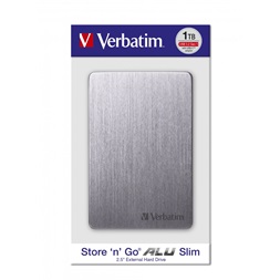 Verbatim 53662 Store `n` Go ALU Slim 2,5” 1TB USB 3.2 Gen 1 szürke HDD