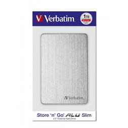 Verbatim 53663 Store `n` Go ALU Slim 2,5” 1TB USB 3.2 Gen 1 ezüst HDD