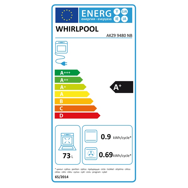 Whirlpool AKZ9 9480 NB fekete beépíthető sütő